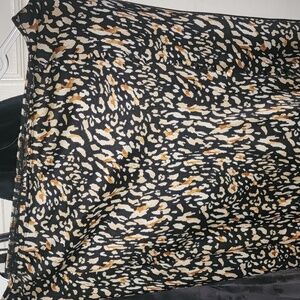 Cheetah long silk slit skirt